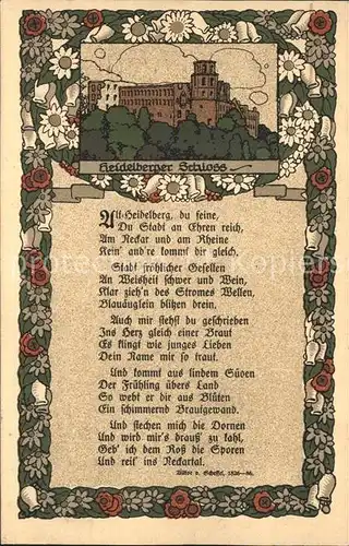 Heidelberg Neckar Schloss Gedicht Kat. Heidelberg