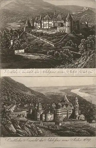 Heidelberg Neckar Schloss Ansichten 15tes und 16tes Jhdt Kat. Heidelberg