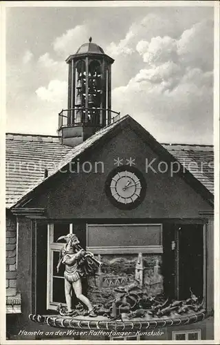 Hameln Rattenfaenger Kunstuhr Kat. Hameln