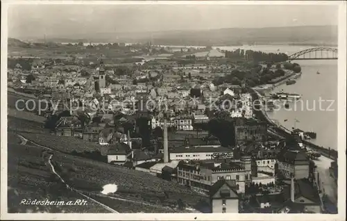 Ruedesheim Rhein Panorama mit Rheinbruecke Kat. Ruedesheim am Rhein