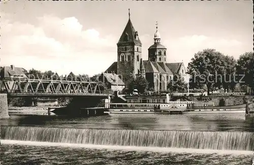 Hameln Weserbruecke und Muenster Faehre Kat. Hameln