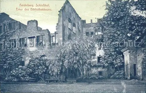 Heidelberg Neckar Schlosshof Erker des Bibliothekbaues Kat. Heidelberg