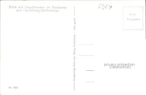 Ziegelhausen mit Schlierbach im Neckartal Kat. Heidelberg