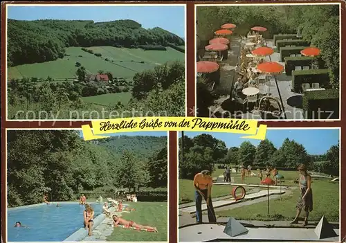 Hessisch Oldendorf Pension Pappmuehle Schwimmbad Minigolf Terrasse Kat. Hessisch Oldendorf