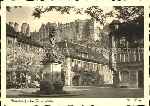 Heidelberg Neckar Am Kornmarkt Brunnen Kat. Heidelberg