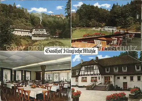 Karlstal Gasthof Klugsche Muehle Terrasse Gastraum Kat. Trippstadt