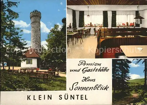 Klein Suentel Pension Gaststaette Haus Sonnenblick Gastraum Suentelturm  Kat. Bad Muender am Deister