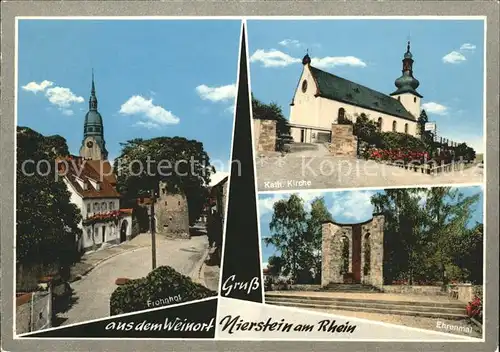 Nierstein Rhein Frohnhof Kath Kirche Ehrenmal / Nierstein /Mainz-Bingen LKR