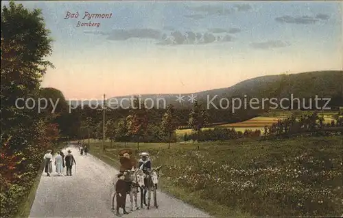 Bad Pyrmont Partie beim Bomberg mit Kindern auf Eseln Kat. Bad Pyrmont