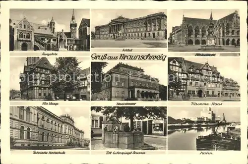 Braunschweig Burgplatz Staatstheater u.Techn.Hochschule Kat. Braunschweig