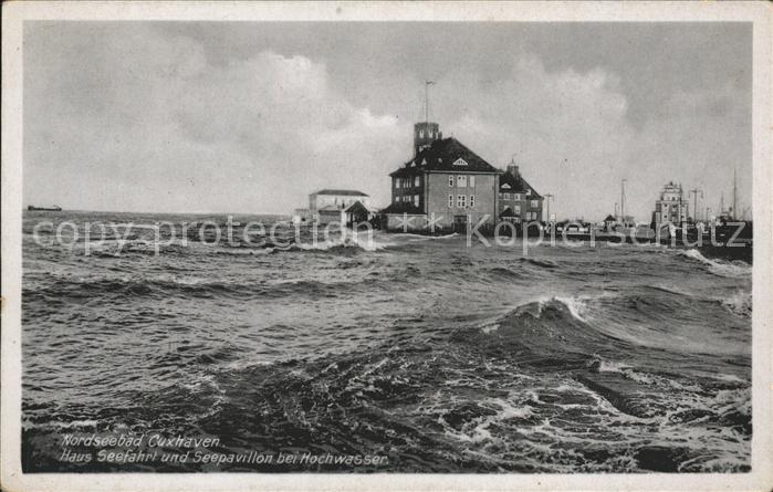 Cuxhaven Nordseebad Haus Seefahrt U Seepavillon Bei Hochwasser Kat Cuxhaven Nr Hf Oldthing Ansichtskarten Niedersachsen