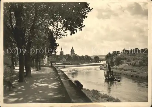 Hameln Weserpromenade u.Blick auf die Stadt Kat. Hameln