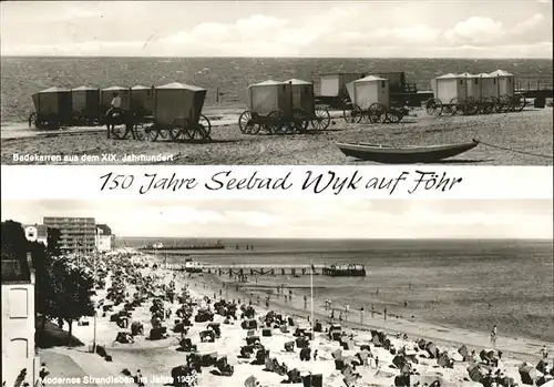 Wyk Foehr Strandleben u.Badekarren Kat. Wyk auf Foehr