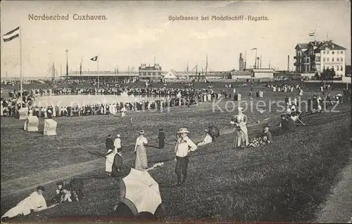 Cuxhaven Nordseebad Spielbasin bei Modelschiff Regatta Kat. Cuxhaven