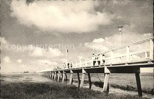 St Peter Ording Seebruecke mit Sandbank Kat. Sankt Peter Ording