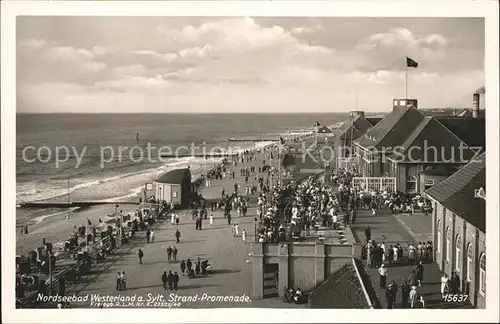 Westerland Sylt Strandpromenade Strand Meer Kat. Westerland