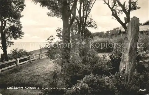 Keitum Sylt Ehrenmal und Klipff / Sylt-Ost /Nordfriesland LKR