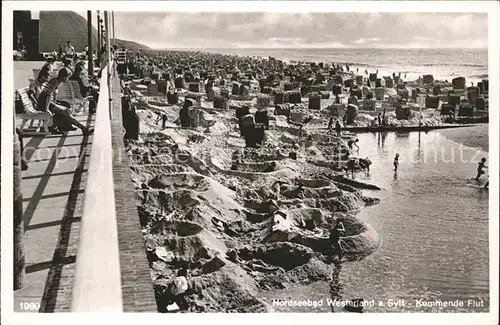 Westerland Sylt Strand Flut  Kat. Westerland