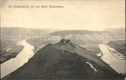 Alf Mosel Moselschleife mit Ruine Marienburg Kat. Alf