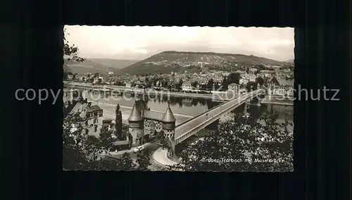 Traben Trarbach Moselpanorama mit Bruecke Kat. Traben Trarbach