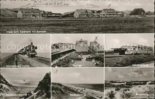 Rantum Sylt Seeheim Hindenburgdamm Shienenbus Strand Duenen Kat. Rantum (Sylt)