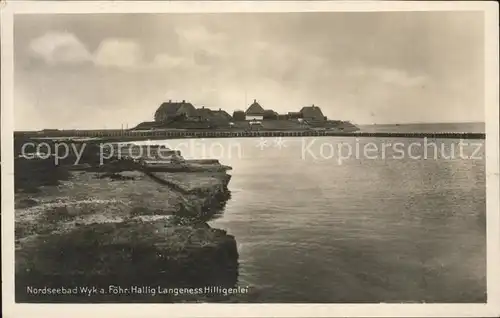 Wyk Foehr mit Hallig Langeness Hillligenlei Kat. Wyk auf Foehr