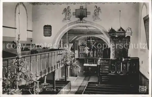 Keitum Sylt Kirche Innenansicht / Sylt-Ost /Nordfriesland LKR