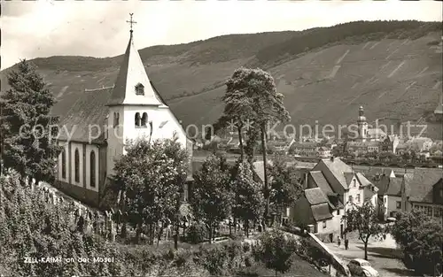 Zell Mosel Kirche Haeuser Kat. Zell (Mosel)