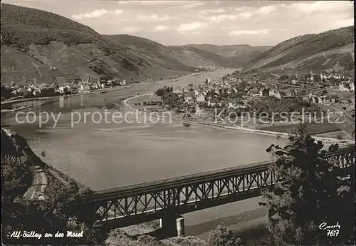 Bullay Mosel Moselpanorama mit Alf Eisenbahnbruecke Kat. Bullay