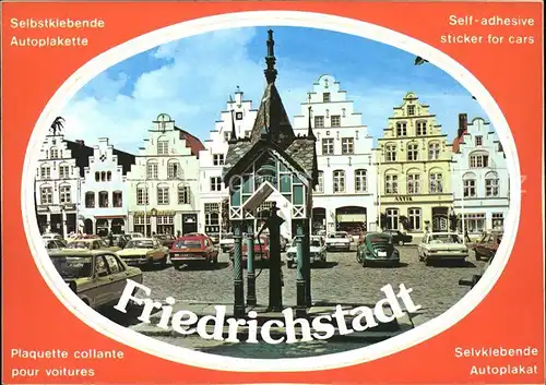 Friedrichstadt Eider Markt Giebelhaeuser Autos Autoplakette Kat. Friedrichstadt