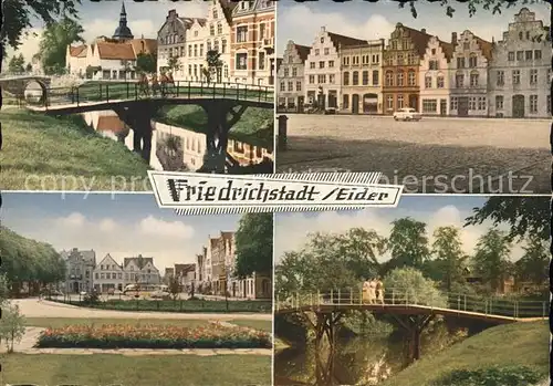 Friedrichstadt Eider Giebelhaeuser Bruecken Kat. Friedrichstadt