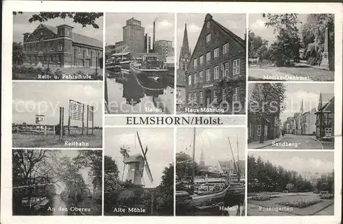 Elmshorn Hafen Haus Moehring Moltke Denkmal Sandberg Reitbahn Kat. Elmshorn