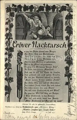 Kroev Mosel Kroever Nacktarsch Reichsschenke zum Ritter Goetz / Kroev /Bernkastel-Wittlich LKR