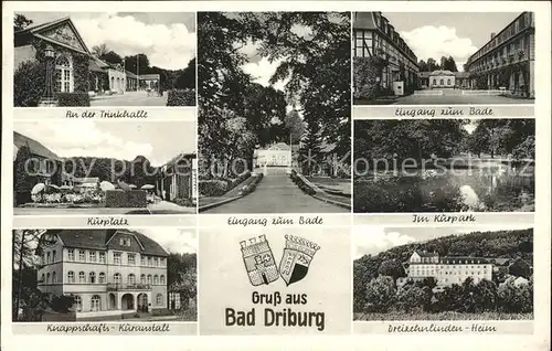 Bad Driburg Kurpark Bade Trinkhalle Wappen Knappschafts Kuranstalt Kat. Bad Driburg