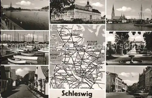 Schleswig Holstein Landkarte Stadt  / Schleswig /Schleswig-Flensburg LKR
