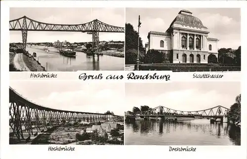 Rendsburg Drehbruecke Stadttheater Hochbruecke Kat. Rendsburg