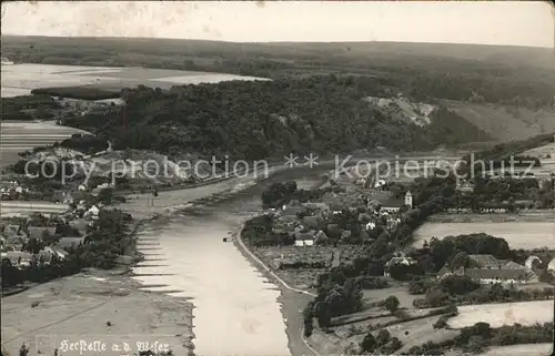 Herstelle Weser Fliegeraufnahme Kat. Beverungen