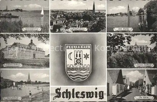 Schleswig Holstein Wappen Holm Schloss Gottorf Fliegeraufnahme Luisenbad  / Schleswig /Schleswig-Flensburg LKR