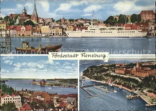 Flensburg Foerdestadt Fliegeraufnahme Hafen Kat. Flensburg