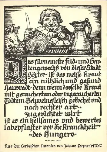 Fuerstenau Hoexter Spruch  Chroica Johann Letzner Kat. Hoexter