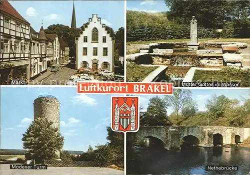 hf28490 Brakel Westfalen Luftkurort Mutter Gottes im Wasser Nethebruecke Kategorie. Brakel Alte Ansichtskarten