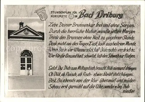 Bad Driburg Wappen Stundenplan Kurgaeste Kat. Bad Driburg