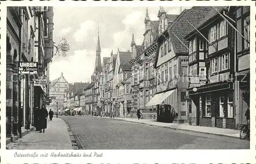 Hameln Osterstrasse mit Hochzeitshaus u.Post Kat. Hameln