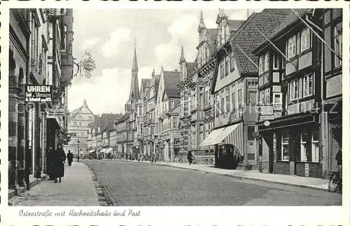 Hameln Osterstrasse mit Hochzeitshaus u.Post Kat. Hameln