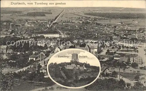 Durlach Blick vom Turmberg Kat. Karlsruhe