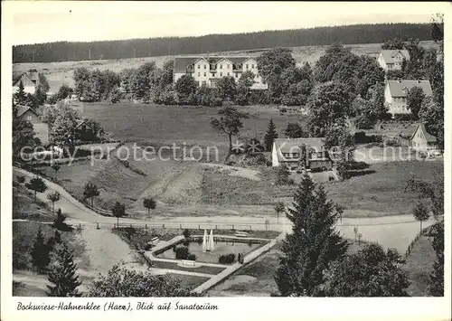 Hahnenklee Bockswiese Harz mit Blick auf Sanatorium Kat. Goslar