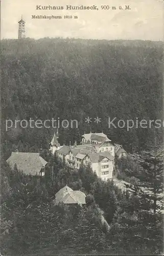 Sand Buehl Kurhaus Hundseck Mehliskopfturm Kat. Buehl