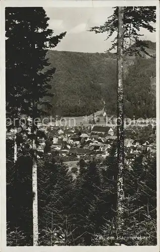 Zell Harmersbach Ortsansicht mit Kirche vom Waldrand aus Kat. Zell am Harmersbach