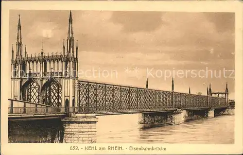 Kehl Rhein Eisenbahnbruecke Rheinbruecke Kat. Kehl