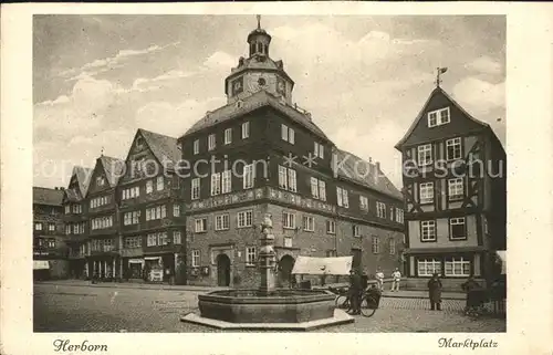 Herborn Hessen Marktplatz Brunnen Kat. Herborn